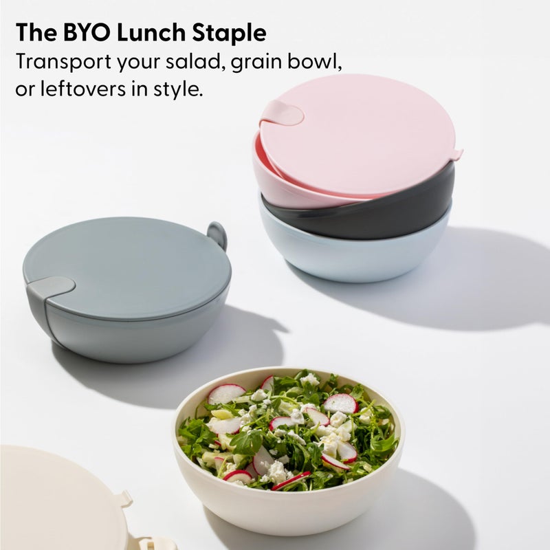 WP W&P Porter Plastic Bowl Lunch Container w/ Protective Non-slip Exterior, Slate 1 Liter | Lid & Snap-tight Silicone Strap | Food Storage, Bento Box, Meal Prep | BPA-Free Plastic - Image 2